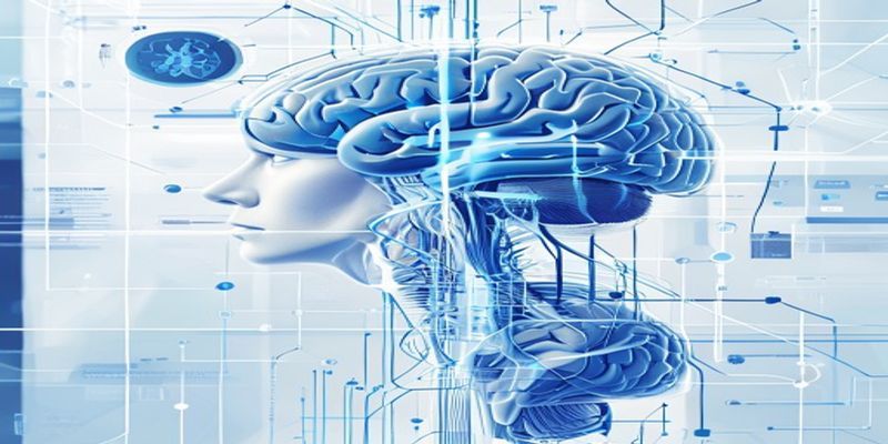 Brain-computer interface research illustration