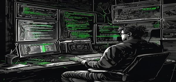 Terminal with code on dark background